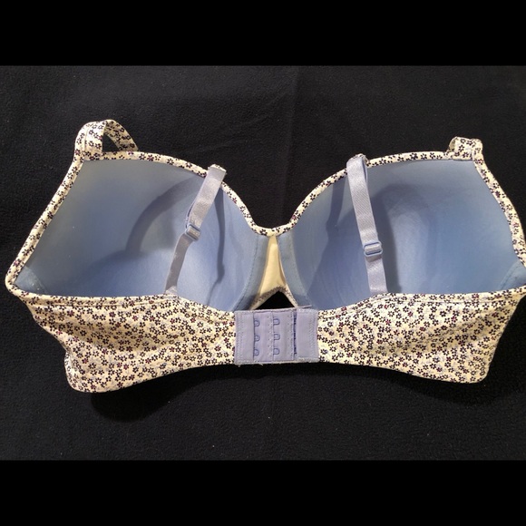 BARELY THERE 36D White Bra Blue/Red Floral Pattern - Picture 6 of 6